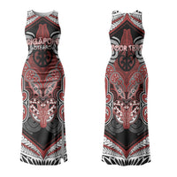 Aotearoa Iwi Ngapuhi Personalised Couples Matching Tank Maxi Dress and Long Sleeve Button Shirt Maori Kowhaiwhai Pattern LT19 - Polynesian Pride
