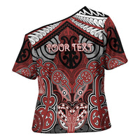 Aotearoa Iwi Ngapuhi Personalised Cross Shoulder Shirt Maori Kowhaiwhai Pattern LT19 - Polynesian Pride