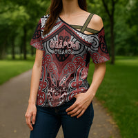 Aotearoa Iwi Ngapuhi Personalised Cross Shoulder Shirt Maori Kowhaiwhai Pattern LT19 - Polynesian Pride