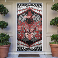Aotearoa Iwi Ngapuhi Personalised Door Cover Maori Kowhaiwhai Pattern LT19 Red - Polynesian Pride
