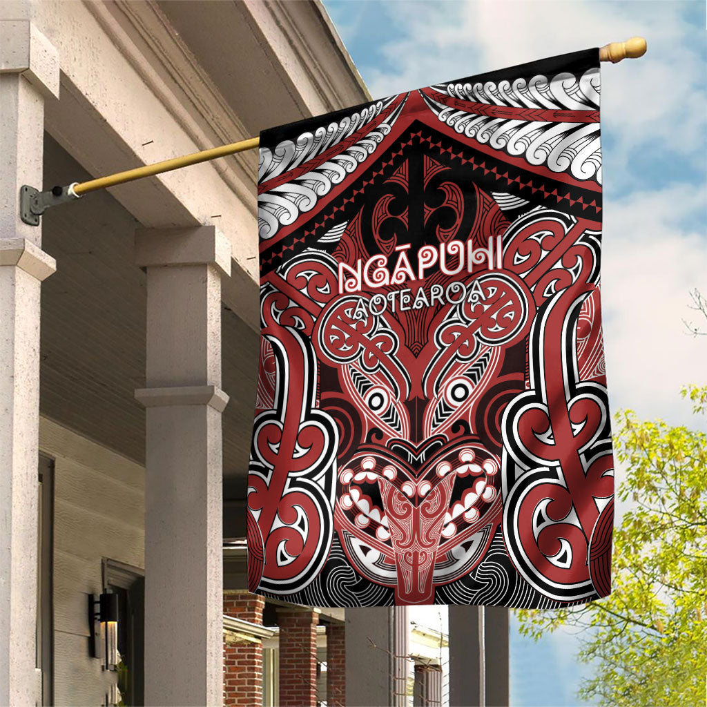 Aotearoa Iwi Ngapuhi Garden Flag Maori Kowhaiwhai Pattern LT19 House Flag Red - Polynesian Pride