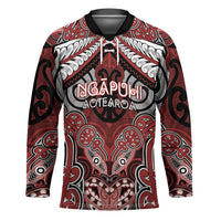Aotearoa Iwi Ngapuhi Personalised Hockey Jersey Maori Kowhaiwhai Pattern LT19 Unisex Red - Polynesian Pride