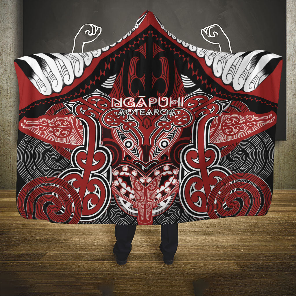 Aotearoa Iwi Ngapuhi Hooded Blanket Maori Kowhaiwhai Pattern LT19 - Polynesian Pride