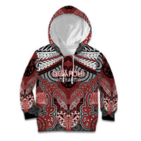 Aotearoa Iwi Ngapuhi Personalised Kid Hoodie Maori Kowhaiwhai Pattern LT19 Hoodie Red - Polynesian Pride