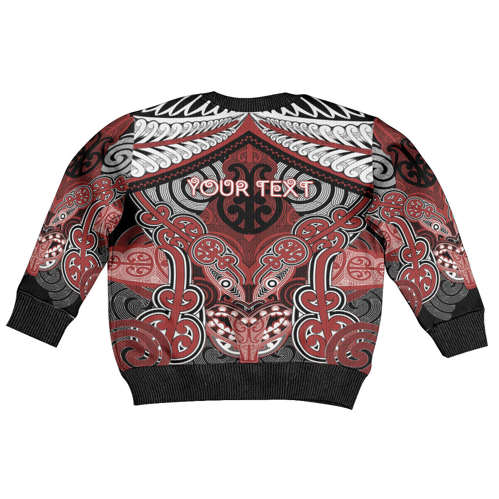Aotearoa Iwi Ngapuhi Personalised Kid Ugly Christmas Sweater Maori Kowhaiwhai Pattern LT19 - Polynesian Pride