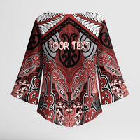 Aotearoa Iwi Ngapuhi Personalised Kimono Sleeve Blouse Maori Kowhaiwhai Pattern LT19 - Polynesian Pride