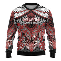 Aotearoa Iwi Ngapuhi Personalised Ugly Christmas Sweater Maori Kowhaiwhai Pattern LT19 - Polynesian Pride