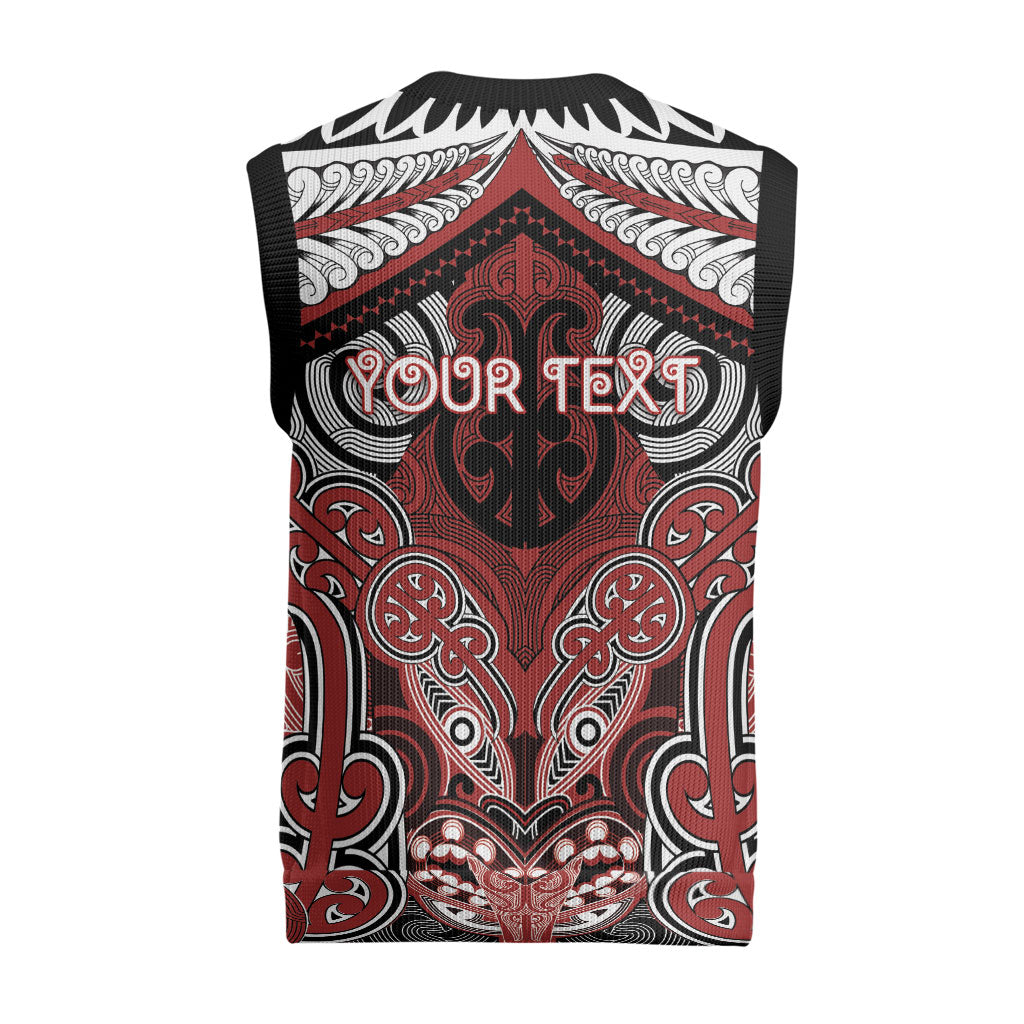 Aotearoa Iwi Ngapuhi Personalised Christmas Knitted V-Neck Vest Maori Kowhaiwhai Pattern LT19 - Polynesian Pride