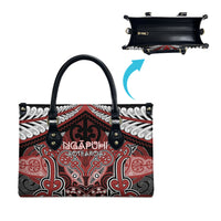 Aotearoa Iwi Ngapuhi Leather Bag Maori Kowhaiwhai Pattern LT19 - Polynesian Pride