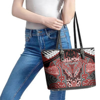 Aotearoa Iwi Ngapuhi Leather Tote Bag Maori Kowhaiwhai Pattern LT19 - Polynesian Pride
