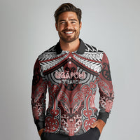 Aotearoa Iwi Ngapuhi Personalised Long Sleeve Polo Shirt Maori Kowhaiwhai Pattern LT19 - Polynesian Pride