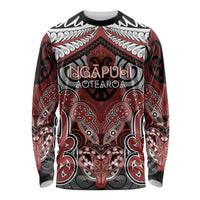 Aotearoa Iwi Ngapuhi Personalised Long Sleeve Shirt Maori Kowhaiwhai Pattern LT19 Unisex Red - Polynesian Pride