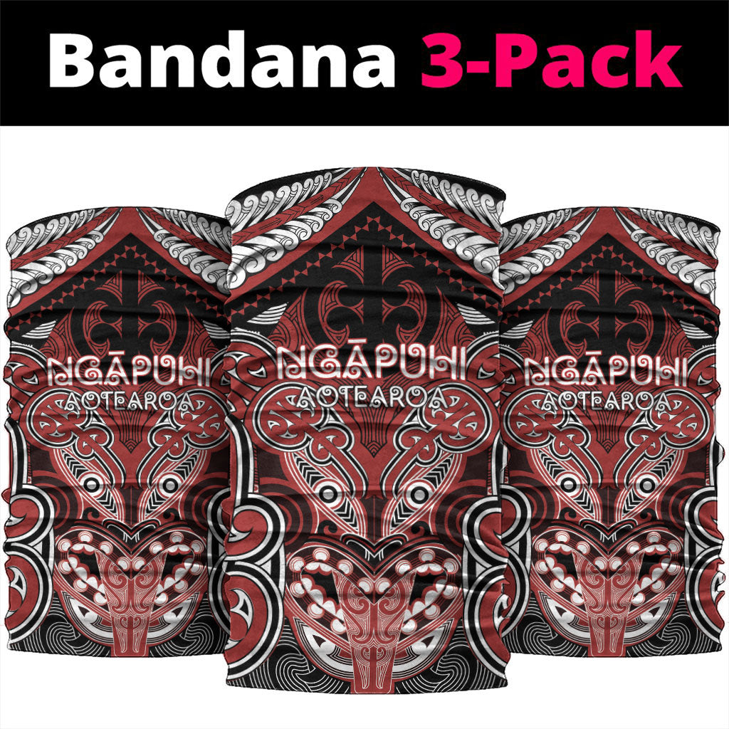 Aotearoa Iwi Ngapuhi Neck Gaiter Maori Kowhaiwhai Pattern LT19 package One Size: 25*50cm Red - Polynesian Pride