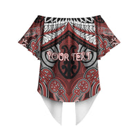 Aotearoa Iwi Ngapuhi Personalised Off Shoulder Wrap Waist Top Maori Kowhaiwhai Pattern LT19 - Polynesian Pride