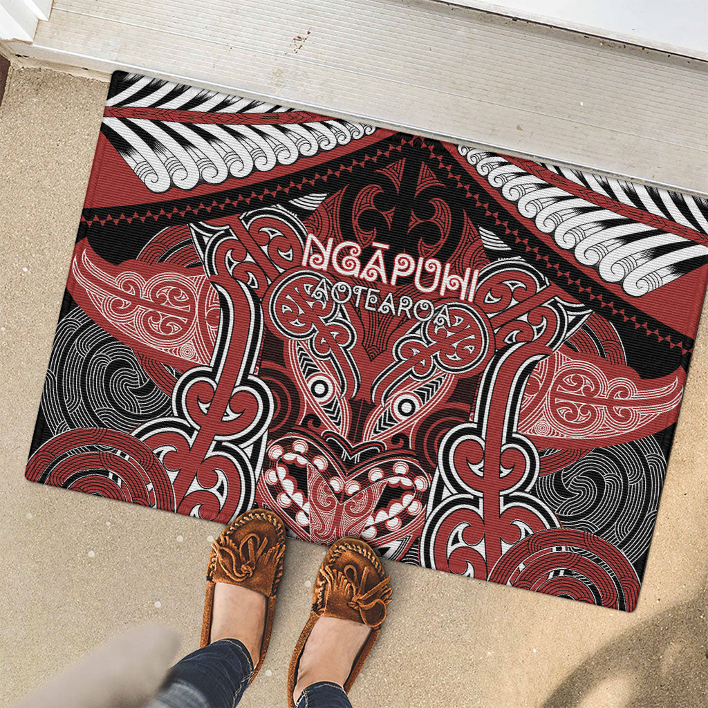 Aotearoa Iwi Ngapuhi Rubber Doormat Maori Kowhaiwhai Pattern LT19 - Polynesian Pride