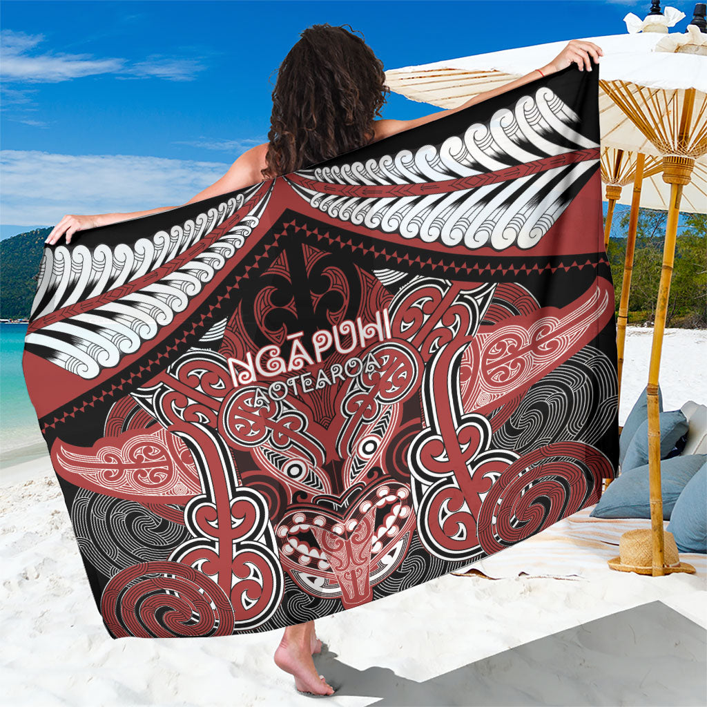 Aotearoa Iwi Ngapuhi Sarong Maori Kowhaiwhai Pattern LT19 One Size 44 x 66 inches Red - Polynesian Pride