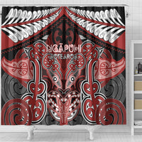 Aotearoa Iwi Ngapuhi Shower Curtain Maori Kowhaiwhai Pattern LT19 - Polynesian Pride