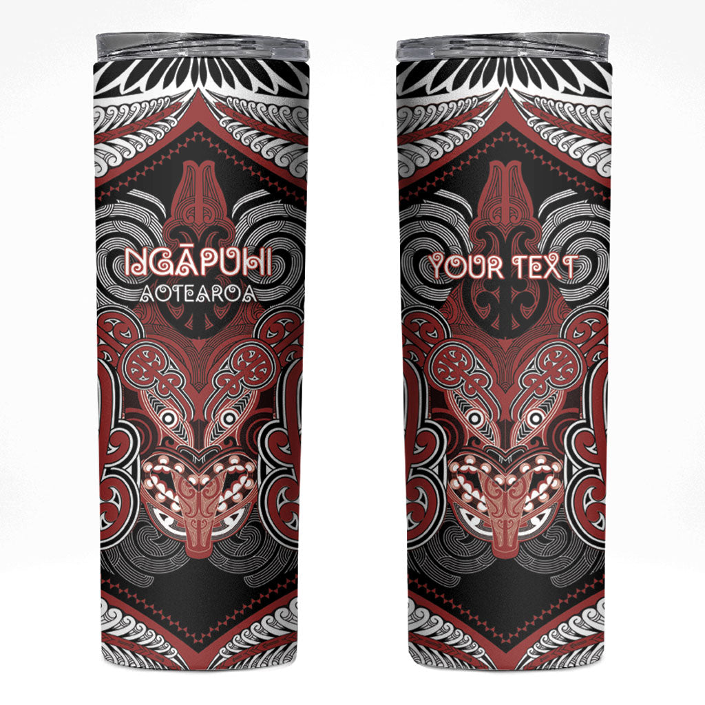 Aotearoa Iwi Ngapuhi Personalised Skinny Tumbler Maori Kowhaiwhai Pattern LT19 Red - Polynesian Pride