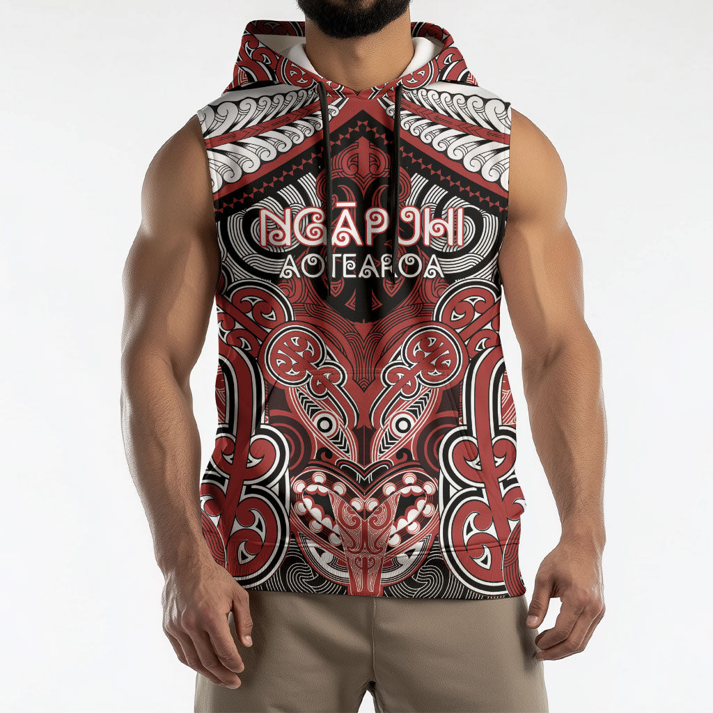 Aotearoa Iwi Ngapuhi Personalised Sleeveless Hoodie Maori Kowhaiwhai Pattern LT19 - Polynesian Pride