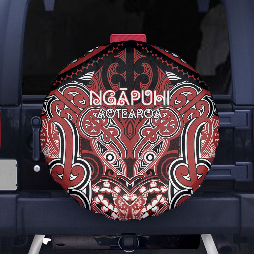Aotearoa Iwi Ngapuhi Spare Tire Cover Maori Kowhaiwhai Pattern LT19 No hole Red - Polynesian Pride