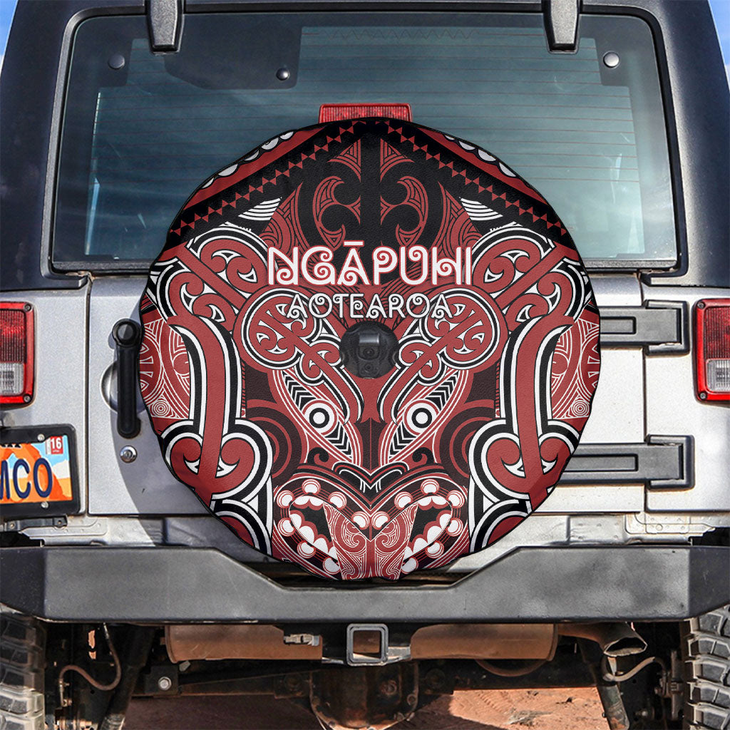 Aotearoa Iwi Ngapuhi Spare Tire Cover Maori Kowhaiwhai Pattern LT19 Red - Polynesian Pride