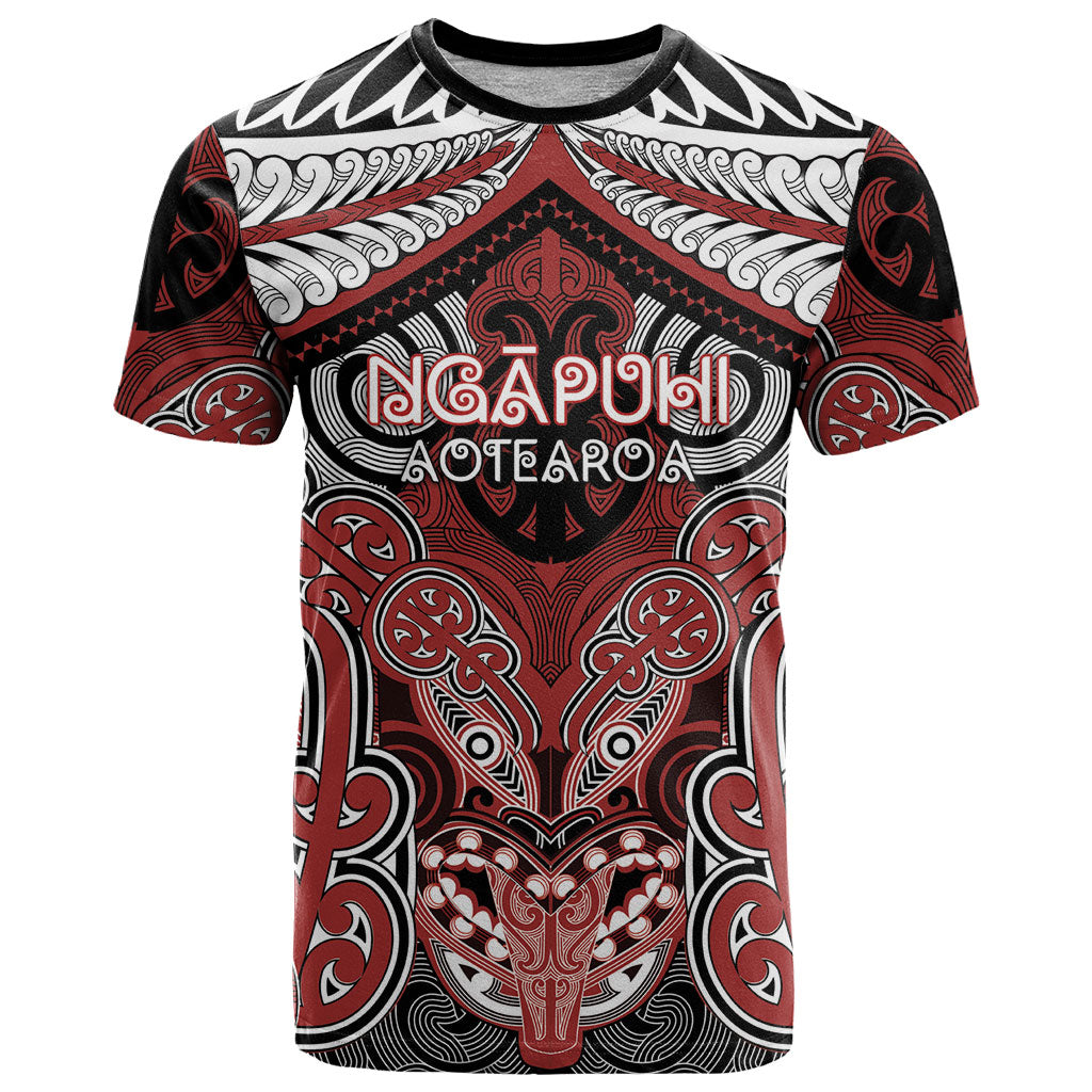 Aotearoa Iwi Ngapuhi Personalised T Shirt Maori Kowhaiwhai Pattern LT19 Red - Polynesian Pride