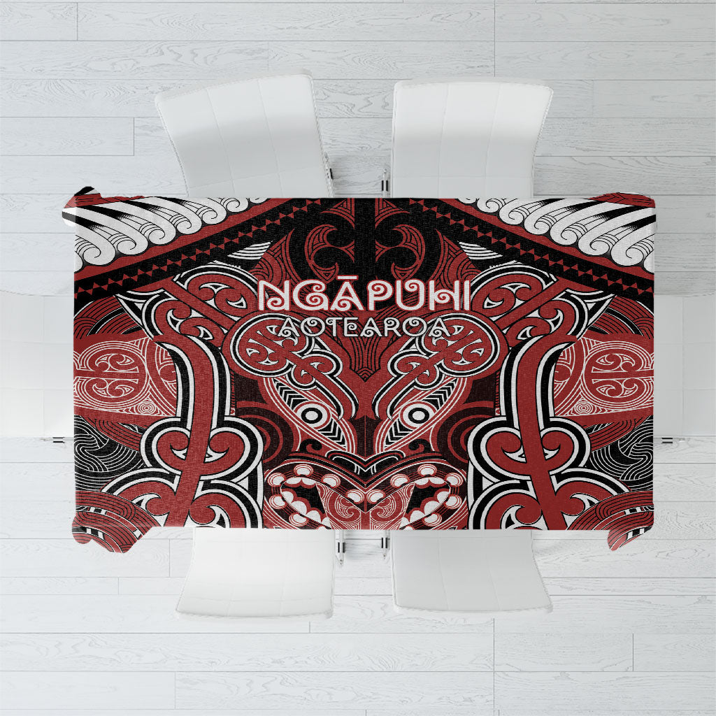 Aotearoa Iwi Ngapuhi Tablecloth Maori Kowhaiwhai Pattern LT19 Red - Polynesian Pride