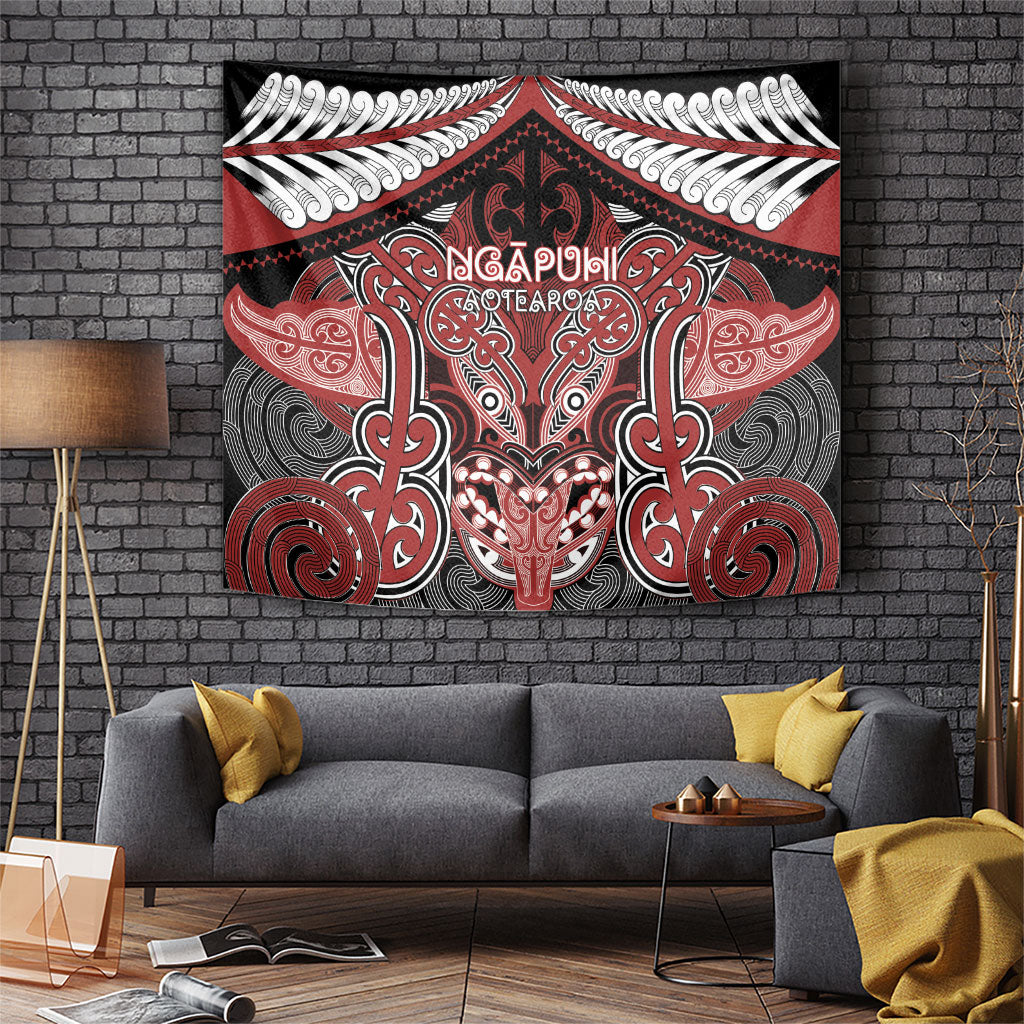 Aotearoa Iwi Ngapuhi Tapestry Maori Kowhaiwhai Pattern LT19 Red - Polynesian Pride