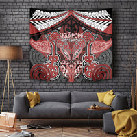 Aotearoa Iwi Ngapuhi Tapestry Maori Kowhaiwhai Pattern LT19 Red - Polynesian Pride