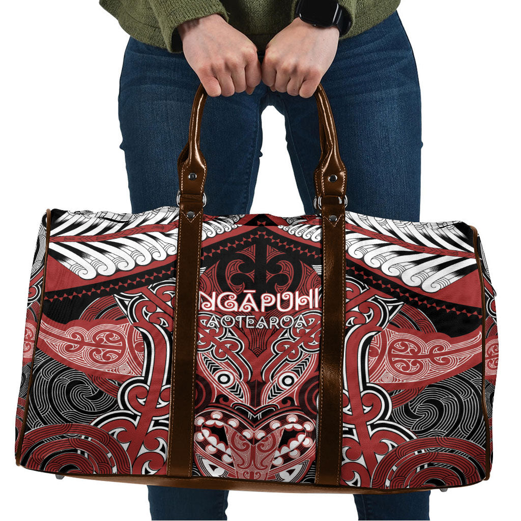 Aotearoa Iwi Ngapuhi Travel Bag Maori Kowhaiwhai Pattern LT19 Red - Polynesian Pride