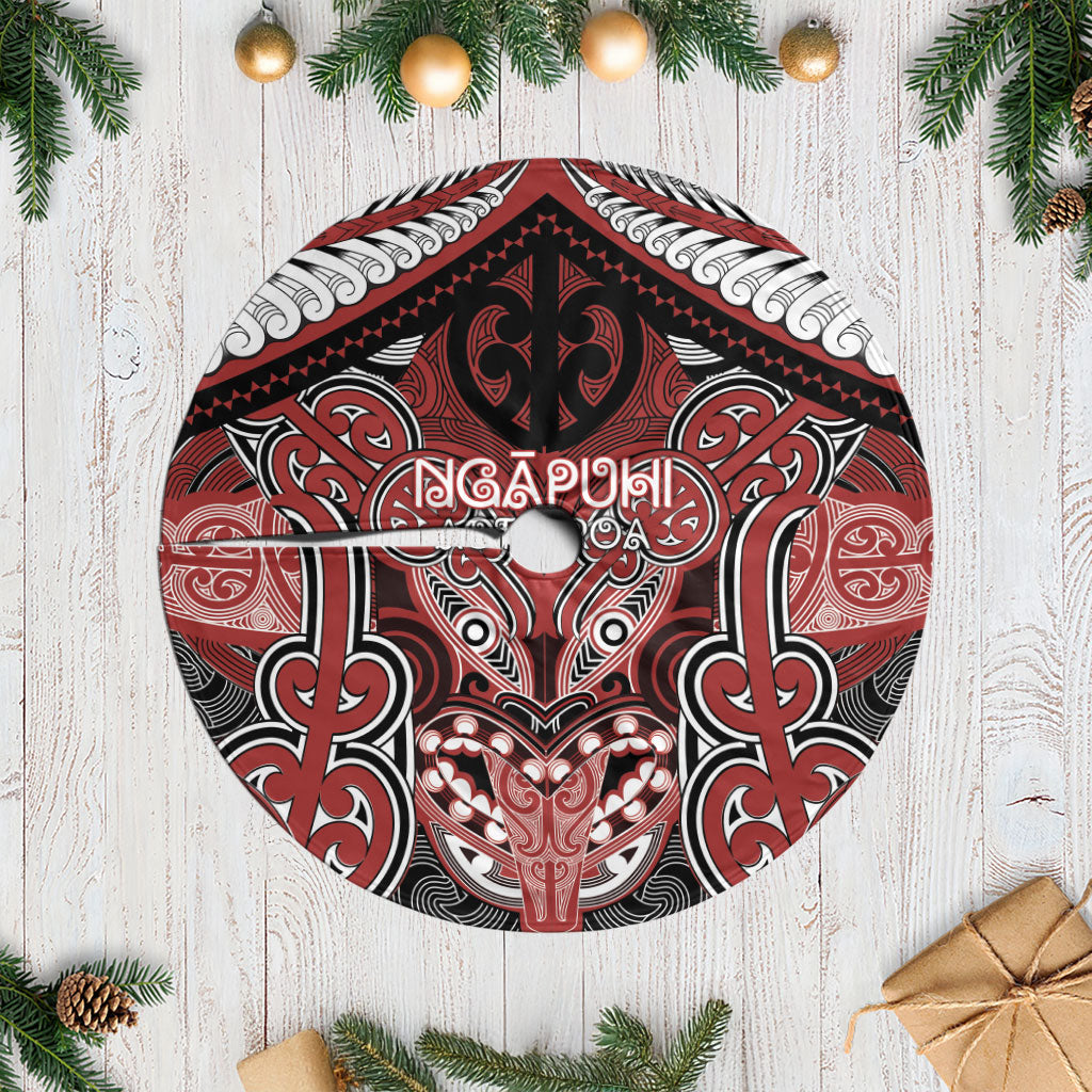 Aotearoa Iwi Ngapuhi Tree Skirt Maori Kowhaiwhai Pattern LT19 Casual Red - Polynesian Pride