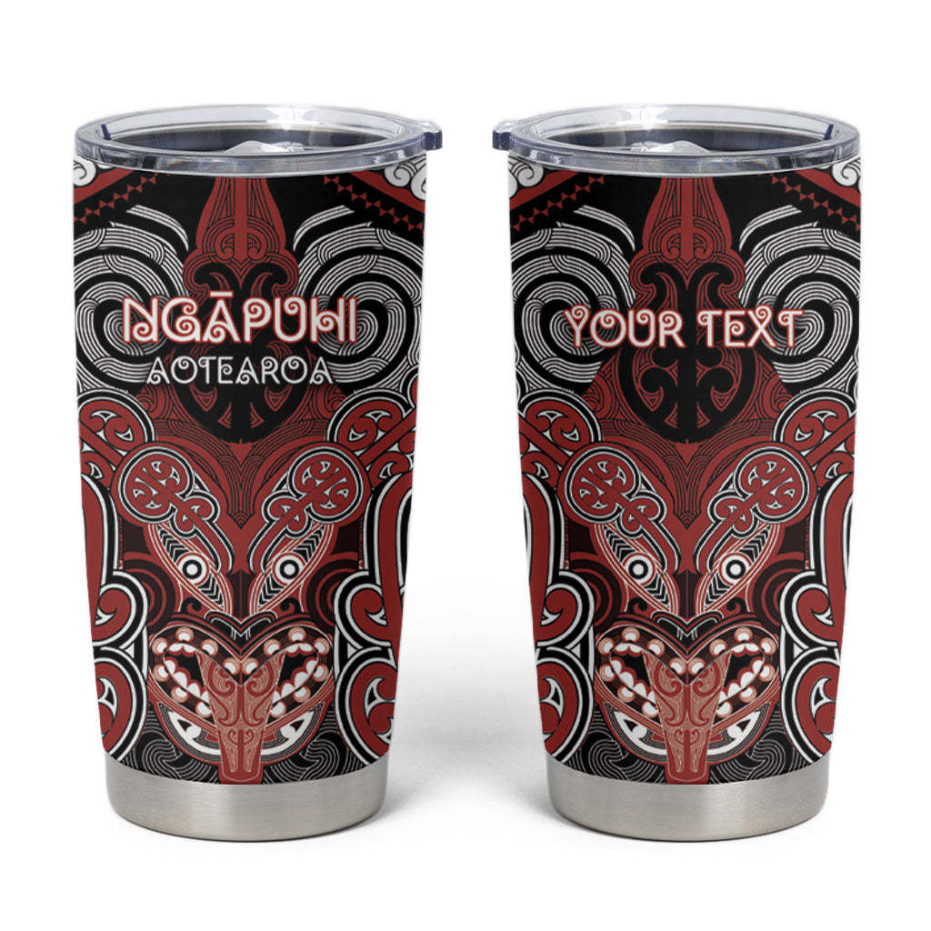 Aotearoa Iwi Ngapuhi Personalised Tumbler Cup Maori Kowhaiwhai Pattern LT19 Red - Polynesian Pride
