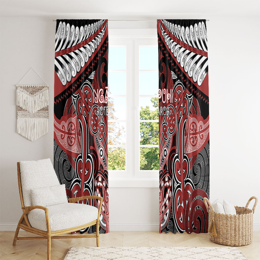 Aotearoa Iwi Ngapuhi Window Curtain Maori Kowhaiwhai Pattern LT19 - Polynesian Pride