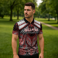 Aotearoa Iwi Ngapuhi Personalised Zipper Polo Shirt Maori Kowhaiwhai Pattern LT19 - Polynesian Pride