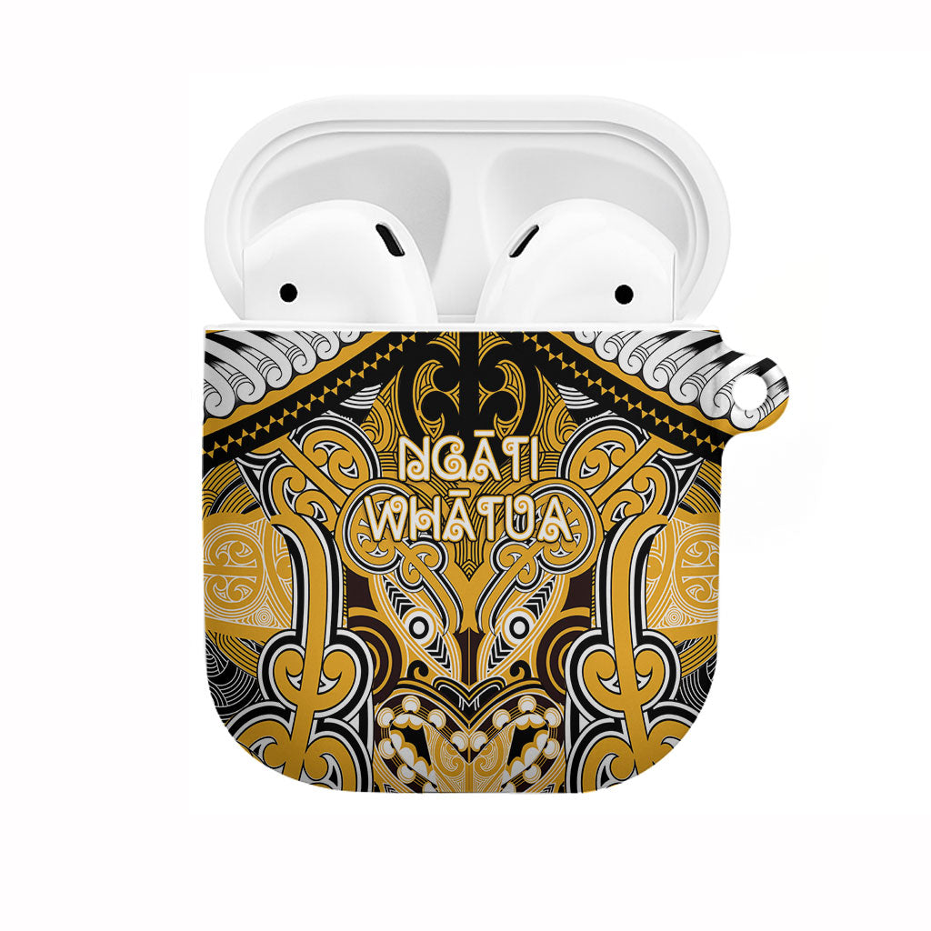 Aotearoa Iwi Ngati Whatua AirPods Case Maori Kowhaiwhai Pattern LT19 Yellow - Polynesian Pride