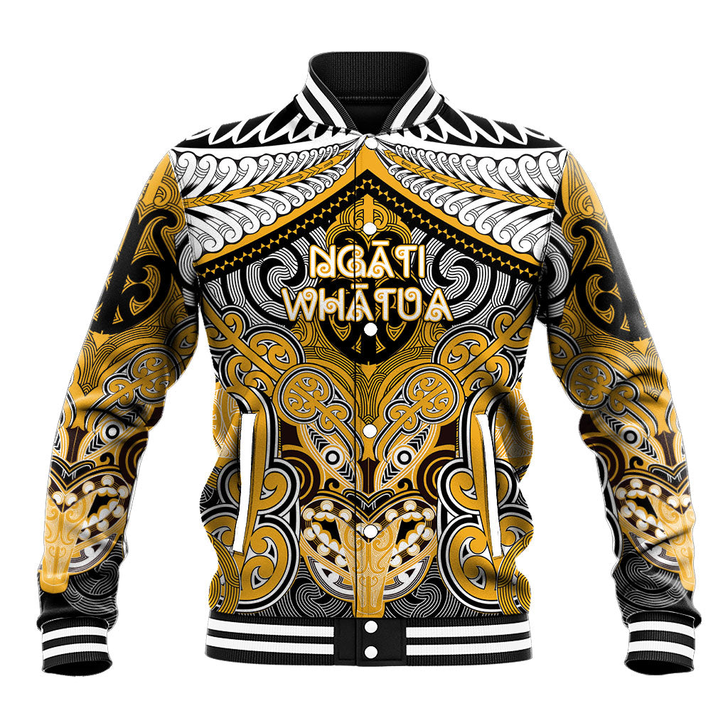Aotearoa Iwi Ngati Whatua Personalised Baseball Jacket Maori Kowhaiwhai Pattern LT19 Unisex Yellow - Polynesian Pride