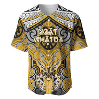 Aotearoa Iwi Ngati Whatua Personalised Baseball Jersey Maori Kowhaiwhai Pattern LT19 Yellow - Polynesian Pride