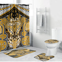 Aotearoa Iwi Ngati Whatua Bathroom Set Maori Kowhaiwhai Pattern LT19 Bathroom Set (4 pcs) Yellow - Polynesian Pride