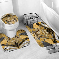 Aotearoa Iwi Ngati Whatua Bathroom Set Maori Kowhaiwhai Pattern LT19 Mat Set Only (3 pcs) One Size Yellow - Polynesian Pride