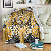 Aotearoa Iwi Ngati Whatua Blanket Maori Kowhaiwhai Pattern LT19 Yellow - Polynesian Pride