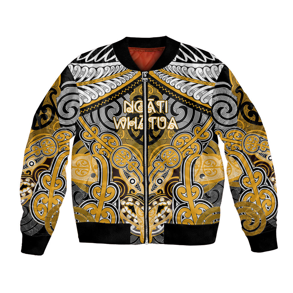 Aotearoa Iwi Ngati Whatua Personalised Bomber Jacket Maori Kowhaiwhai Pattern LT19 Unisex Yellow - Polynesian Pride