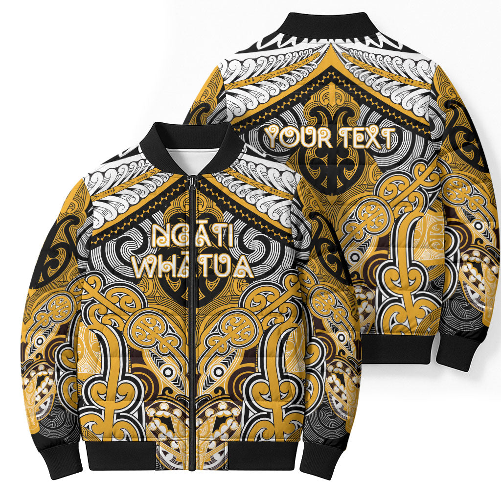 Aotearoa Iwi Ngati Whatua Personalised Bomber Puffer Jacket Maori Kowhaiwhai Pattern LT19 - Polynesian Pride