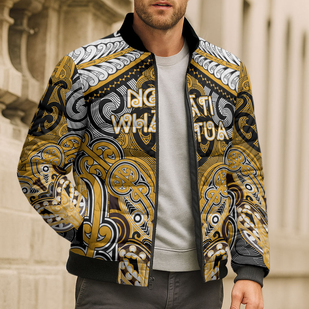 Aotearoa Iwi Ngati Whatua Personalised Bomber Puffer Jacket Maori Kowhaiwhai Pattern LT19 - Polynesian Pride