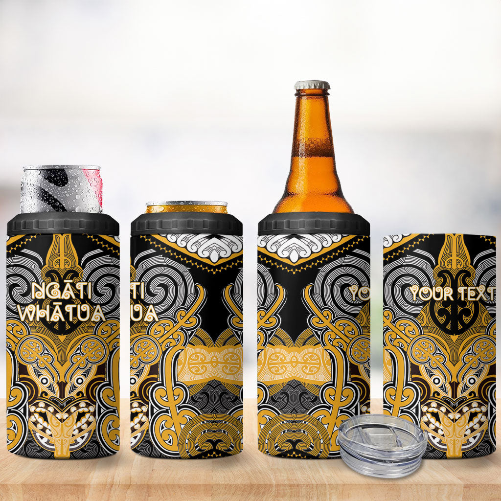 Aotearoa Iwi Ngati Whatua Personalised 4 in 1 Can Cooler Tumbler Maori Kowhaiwhai Pattern LT19 - Polynesian Pride