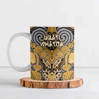 Aotearoa Iwi Ngati Whatua Personalised Ceramic Mug Maori Kowhaiwhai Pattern LT19 Yellow - Polynesian Pride