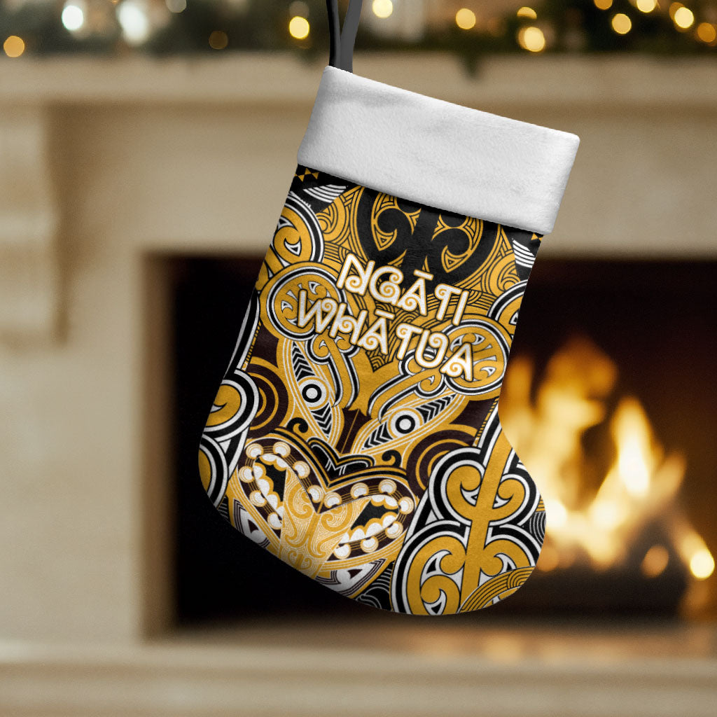 Aotearoa Iwi Ngati Whatua Personalised Christmas Stocking Maori Kowhaiwhai Pattern LT19 Set of 2 Yellow - Polynesian Pride