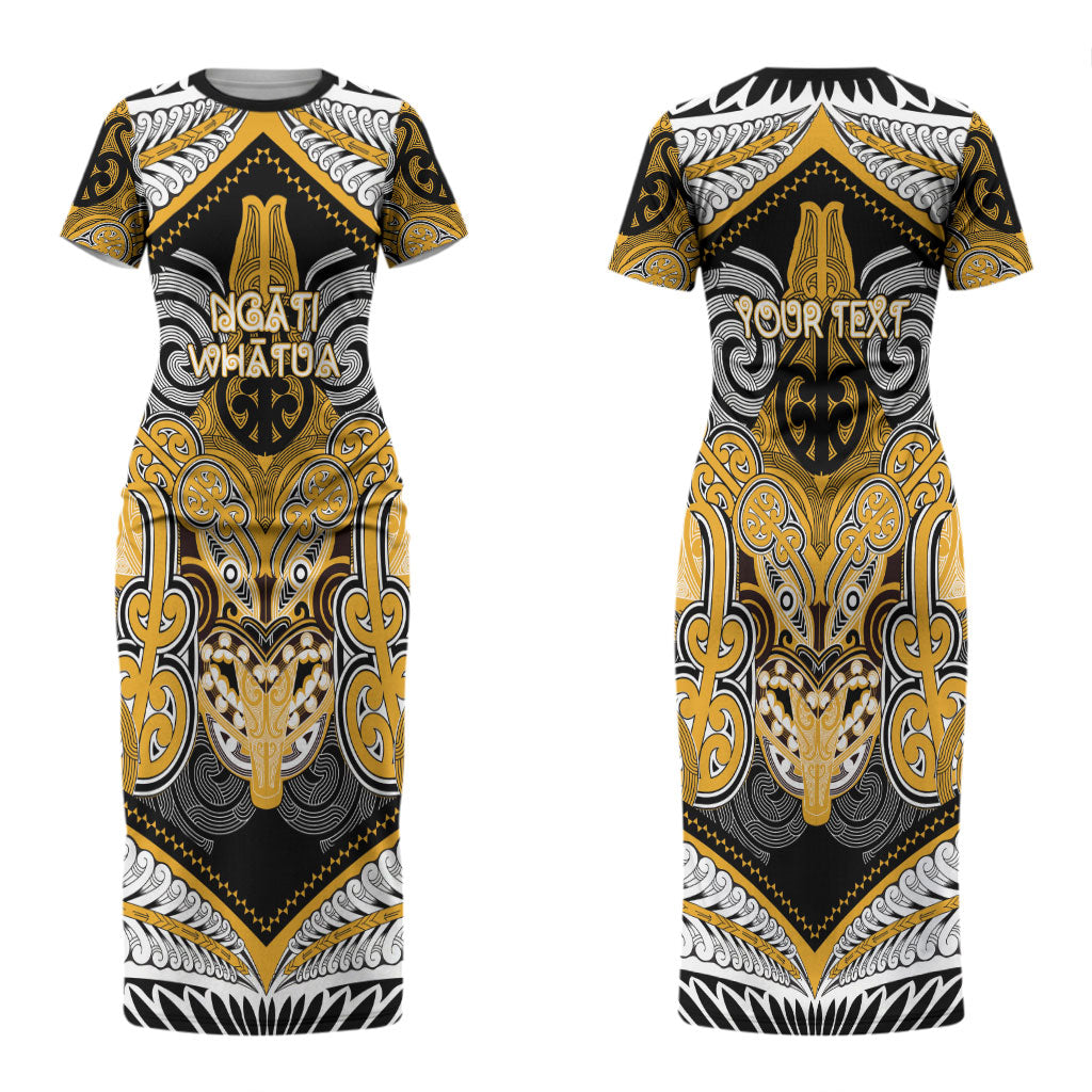 Aotearoa Iwi Ngati Whatua Personalised Couples Matching Short Sleeve Bodycon Dress and Long Sleeve Button Shirt Maori Kowhaiwhai Pattern LT19 - Polynesian Pride