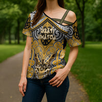 Aotearoa Iwi Ngati Whatua Personalised Cross Shoulder Shirt Maori Kowhaiwhai Pattern LT19 - Polynesian Pride