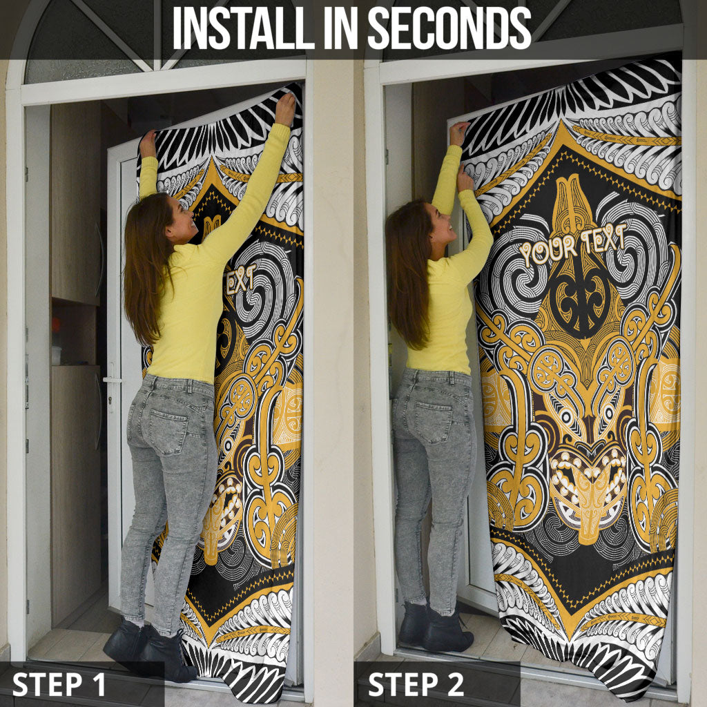 Aotearoa Iwi Ngati Whatua Personalised Door Cover Maori Kowhaiwhai Pattern LT19 - Polynesian Pride