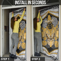 Aotearoa Iwi Ngati Whatua Personalised Door Cover Maori Kowhaiwhai Pattern LT19 - Polynesian Pride